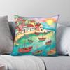 Watercolor Seaside Pillowcase Polyester Linen Velvet Creative Zip Decor Bed Cushion Case