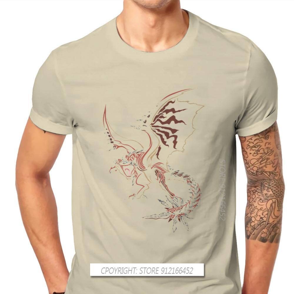 Rathalos Black TShirt Monster Hunter Felyne Palico Game Homme T-Shirts Tee Pure Cotton Oversize Short Sleeve
