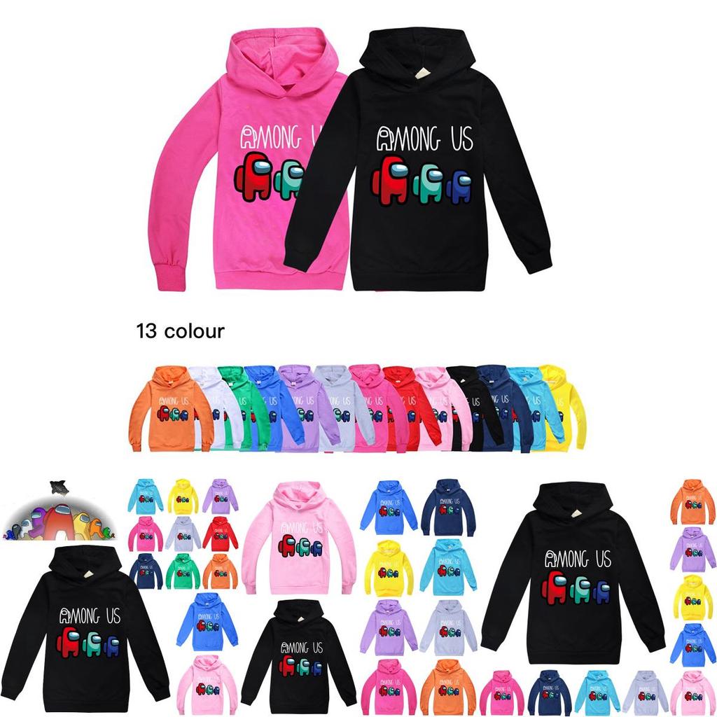 Among Us Game Kids Hoodies Boys Girls Impostor Hooded Sweatshirt Tops Jumpers