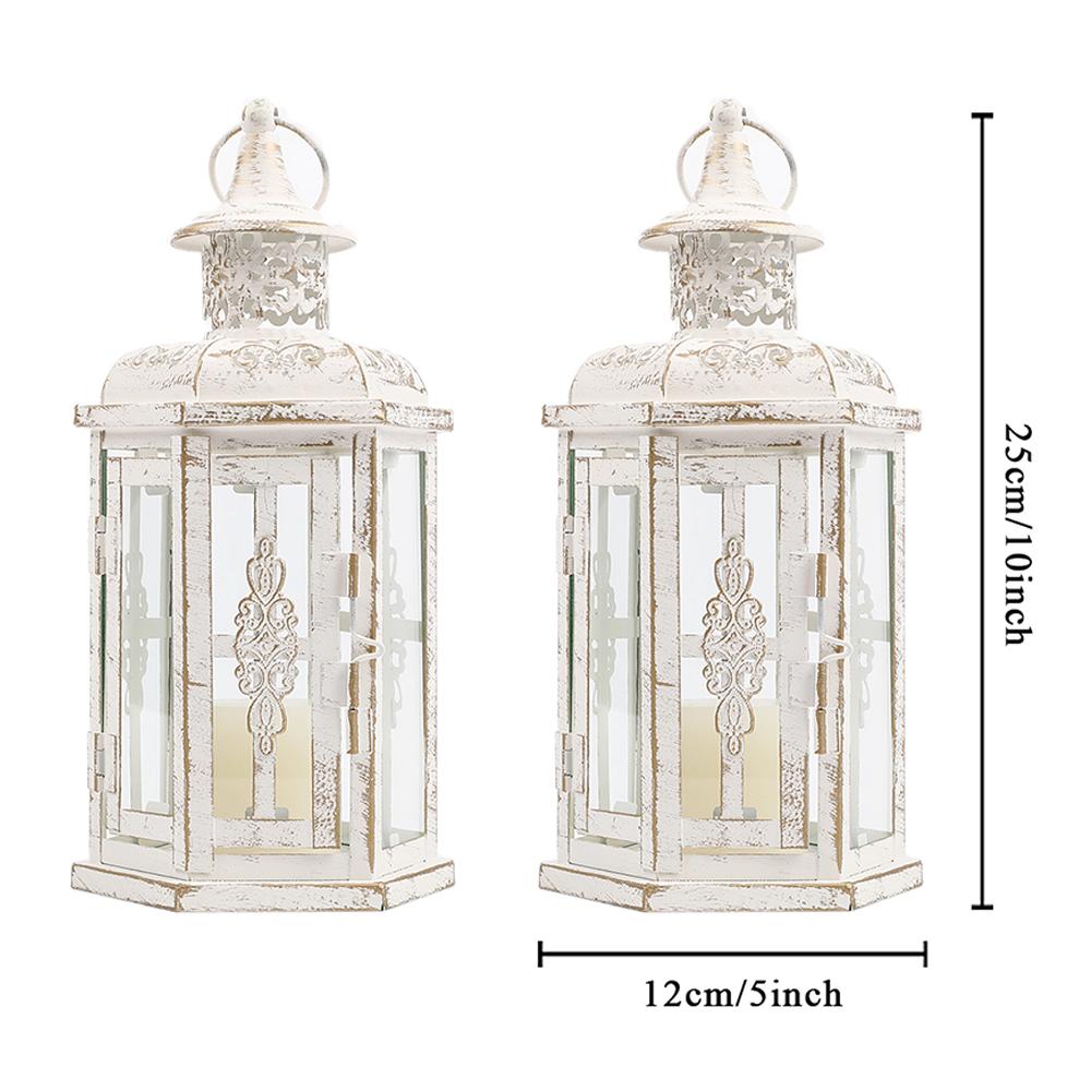 2Pcs Vintage Hanging Candle Holder Nordic Lanterns Candlestick Lantern Metal Candleholder Aesthetic Wedding Home Decoration
