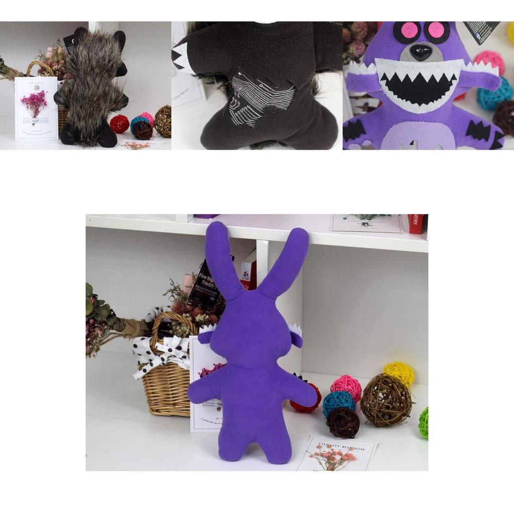 Premium Fnaf Plushie Toy Classic Purple Brown Black Bear For Xmas Gift