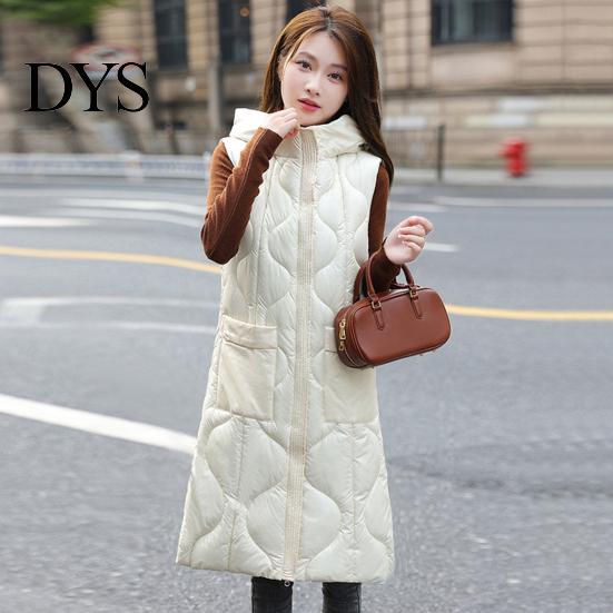 Comfortable Women Outerwear Waistcoat Hooded Sleeveless Zipper Closure Large Pockets Vest Jacket Coat Solid Color Casual Loose Fit Cotton Outwear