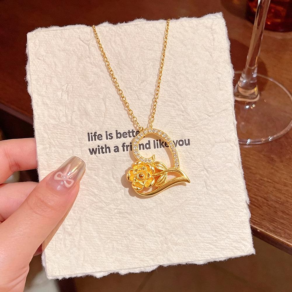 European and American Irregular Heart Pendant Rose Necklace - Valentine’s Day & Qixi Festival Gift for Women
