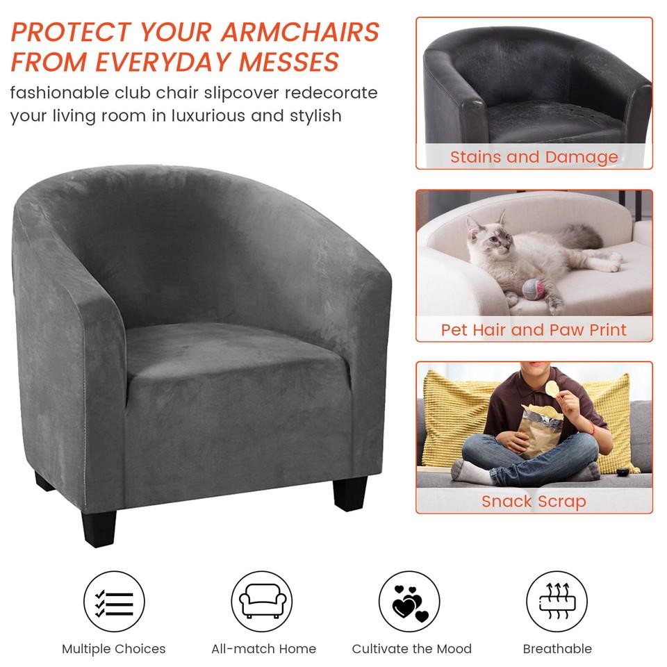 Club Chair Cover Stretch Armchair Slipcover Bar Living Room Tub Protector Cover