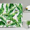 Green Tropical Rainforest Plant Shower Curtains Flower Leaf Leaves Bathroom Decor Waterproof Bath Curtain Polyester Fabric Hooks