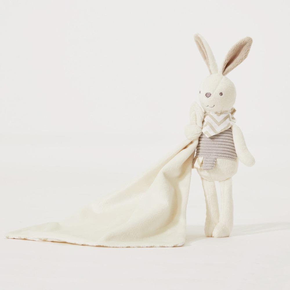 

Elegant Bow Decor Rabbit Square Blanket Cute Embroidery Baby Security Blanket For Babies белый