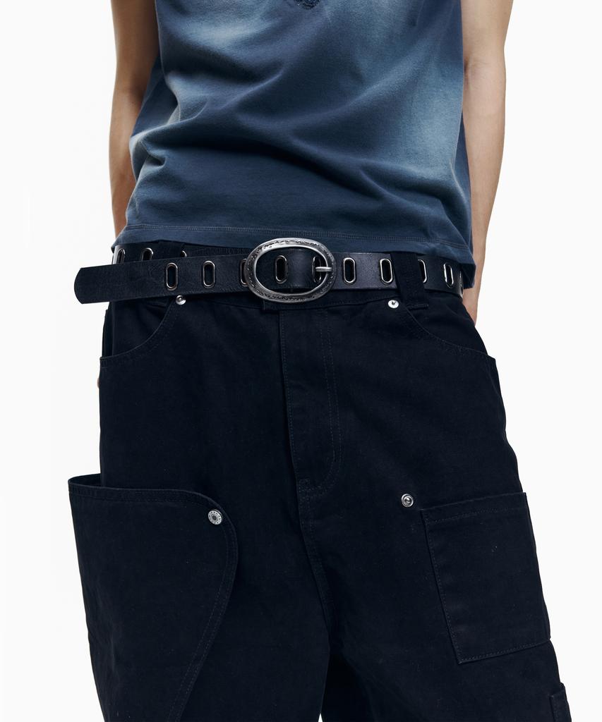 AAKAM All Over Eyelet Belt (Black)