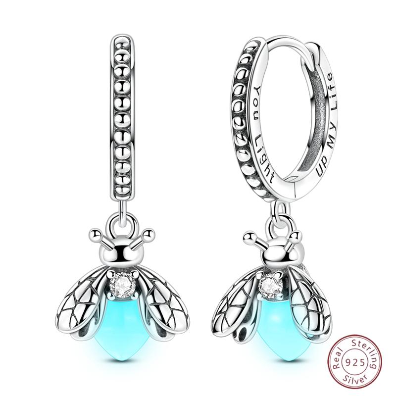 Sweet 925 Silver Ladybug Butterfly Dragonfly Iris Flower Design Earrings Fit Wedding Parties Exquisite Jewelry