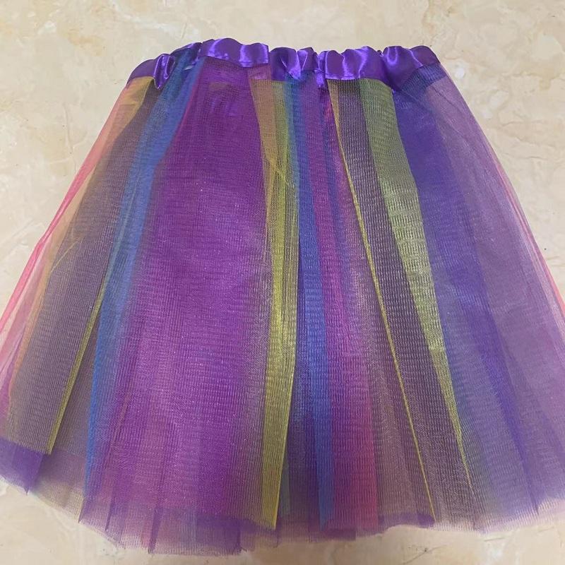 Mädchen Cheerleading Regenbogen Tutu Rock Kind Tanzparty Ballett Tüll Tutu Rock 3 Lagen Prinzessin Geburtstagsparty Geschenk 2-8 Jahre