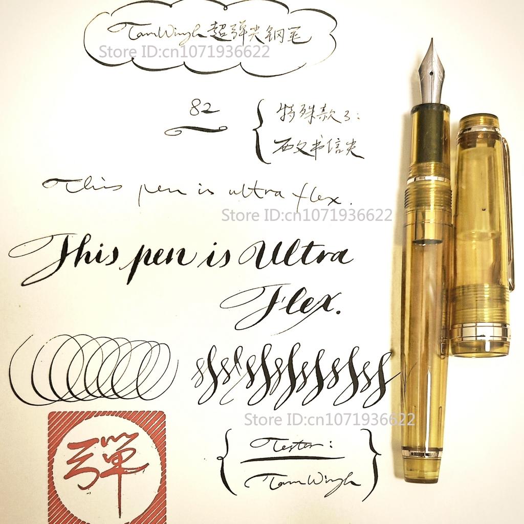 Jinhao 82 Pennino Super Elastico Flessibile Pennarello Flessibile Pennarello da Disegno Floreale Rotondo Gotico Morbidezza Pennarello da Scrittura Copperplate