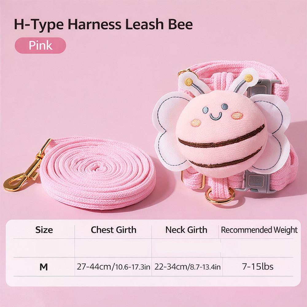 Pet Supplies Cartoon Bee Cat Harness Adjustable Breast Back Harness Pet Collar Portable Leash Set Pet Walking