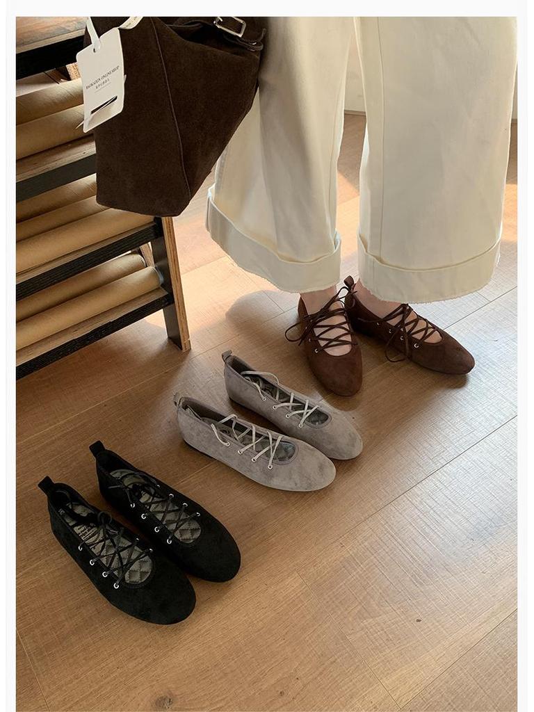 Spot 2025 Damen Schnür-Ballerinas - Vielseitige Schuhe aus weichem Leder