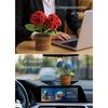 Cute Crochet Rose Flower Arrangement Small Knitting Potted Plant Ornament Home Office Desktop Decors For Wedding Gift