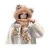 3 in 1 Winter Scarf Hat Knitted Windproof Warm Elastic Tiger Pattern Thermal Hat