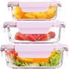 ZISIZ Freezer-Safe Glass Food Storage Container