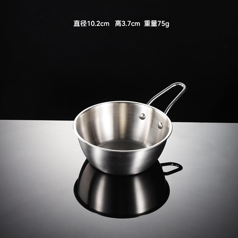 Korea 304 Stainless Steel Sauce Dish Bowl Seasoning Rice Wine Bowls with Handle Outdoor Picnic Vinegar Dish Plate for Cooking