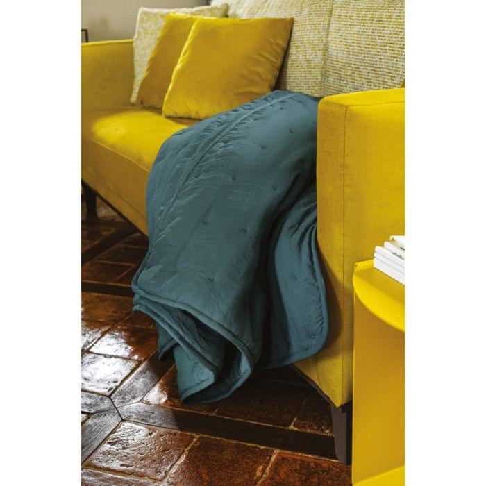 Dessus de lit matelassé aspect lavé-froissé "Angkor" Toison d'Or - Angkor Atlantique - 220 x 240 cm