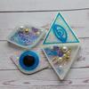 Box Resin Molds Silicone Jewelry Holder Molds Set for Triangle Shape Mold Blue Eye Trinket Holder for Case Epoxy Mold Wi