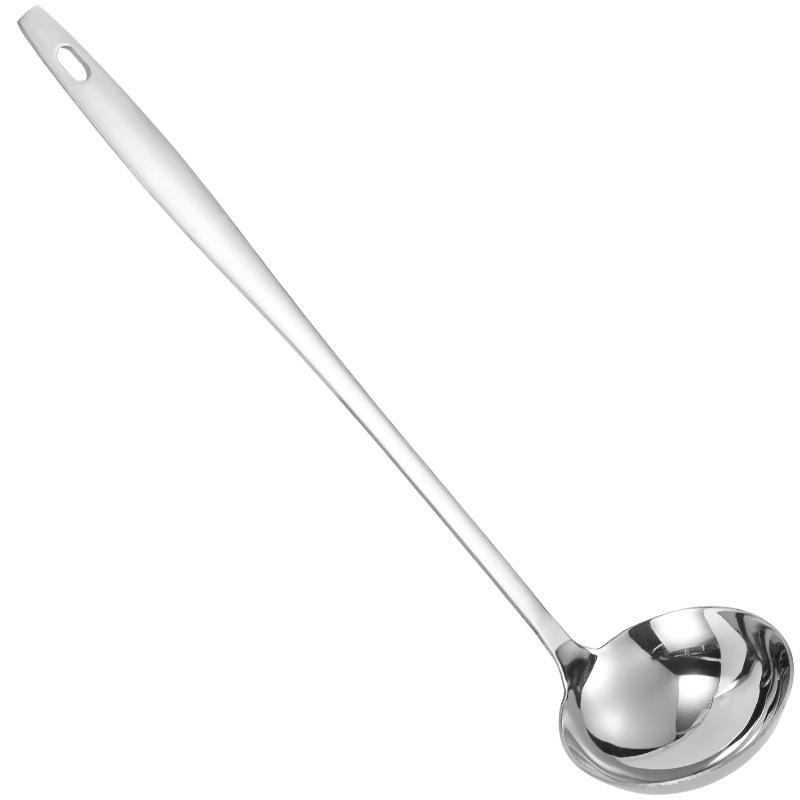 Verdickter geschlitzter Suppenlöffel aus Edelstahl mit Haken - Langer Griff, große und mittlere Größen für Hot Pot, Porridge, Servieren und Abschöpfen.