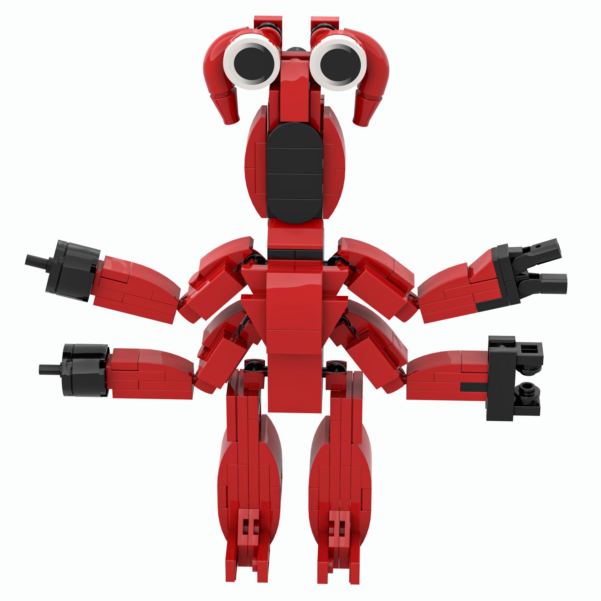 

Красное оружие щупальца строительные блоки сборка фигурки Banban милые монстры детский сад мутация война модель детские игрушки взрослые