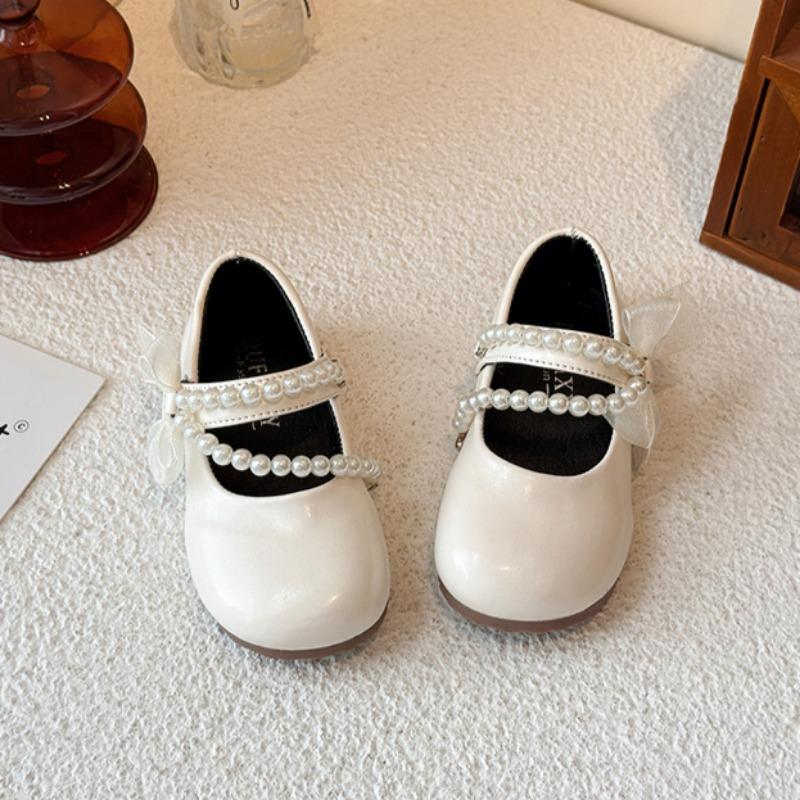 Girls Princess Shoes Children's Leather Shoes Pearl Mary Jane Shoes Fashion Performance Shoes