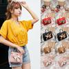 Elegant Pu Leather Women Tote Messenger Bag With Charming Scarf Bow Decoration