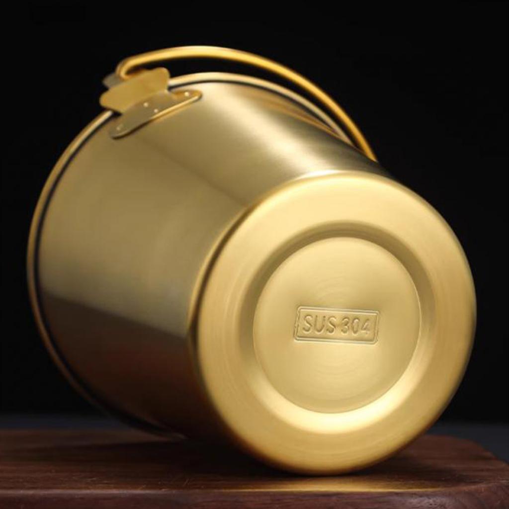 Mini Stainless Steel Pails Small Ice Bucket with Handle for Beverage Wine French Fries Chicken Wings Home Bars Parties