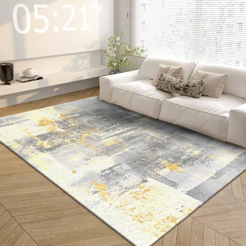 Simple Geometric Lines Imitation Cashmere Carpet Planting Bedroom Velvet Flat Replacement Bedside Blanket Tatami Floor Mat Living Room Table Blanket