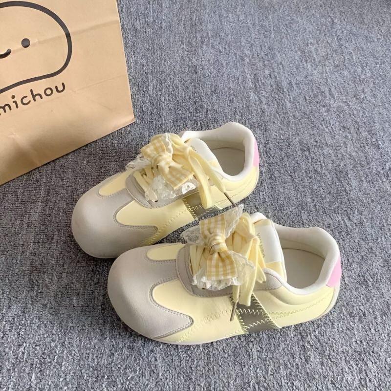 Board Shoes Elegant Bow Fashion Sports Little White Shoes Spring New Dopamine Running