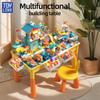 ToylinX Double-Sided Kids Activity with Storage Large Run Building Blocks Table 6-in-1 Multi Play Water Eating Table for Toddler