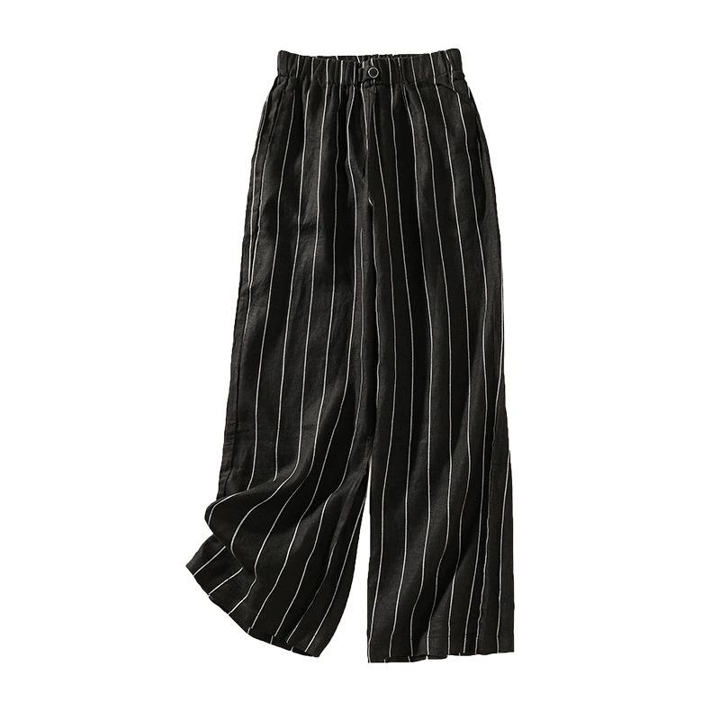 

Повсякденні штани вільного крою великого розміру, що роблять фігуру стрункішою, у смужку, прямі, широкі штанини 2XL