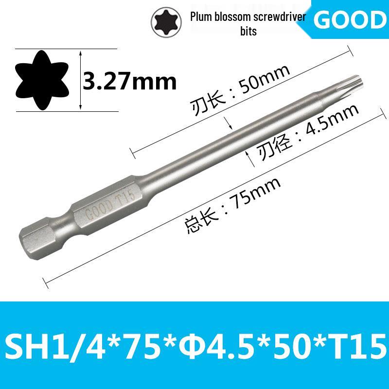 Premium Magnetic 1/4 Hex Star Screwdriver Bit Set - Sizes T5 to T40