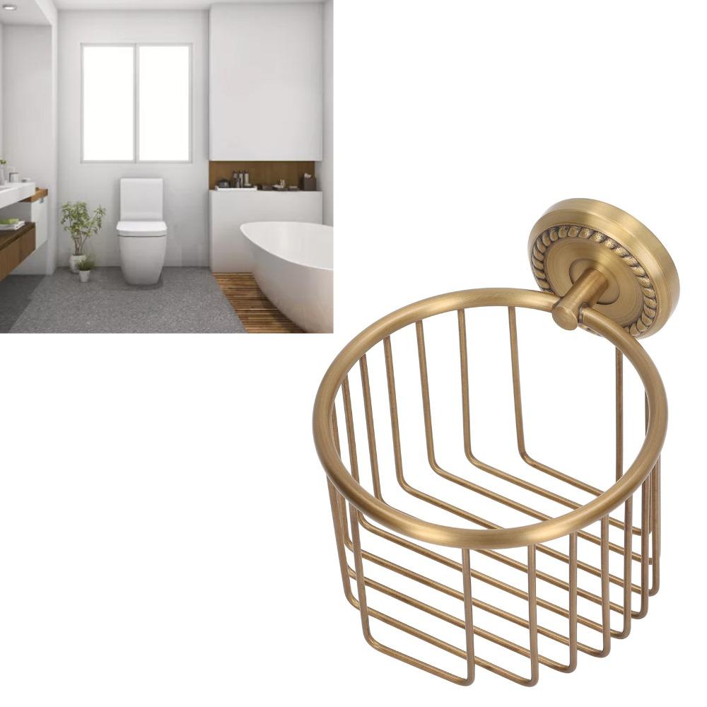 Copper Toilet Paper Rack Hollow Out Tissue Roll Basket Tissue Dispenser Home Apartment Dorm