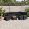 Vidaxl 10-Cz. Garten-Sitzgruppe, Kissen Schwarzer Rattan Pe
