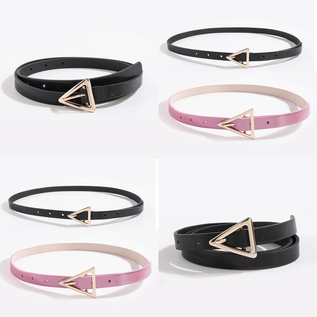 Y2k Ladies Triangular Buckle Laser Laser Dot Belt With Magnetic Closure For Trendy Looks
