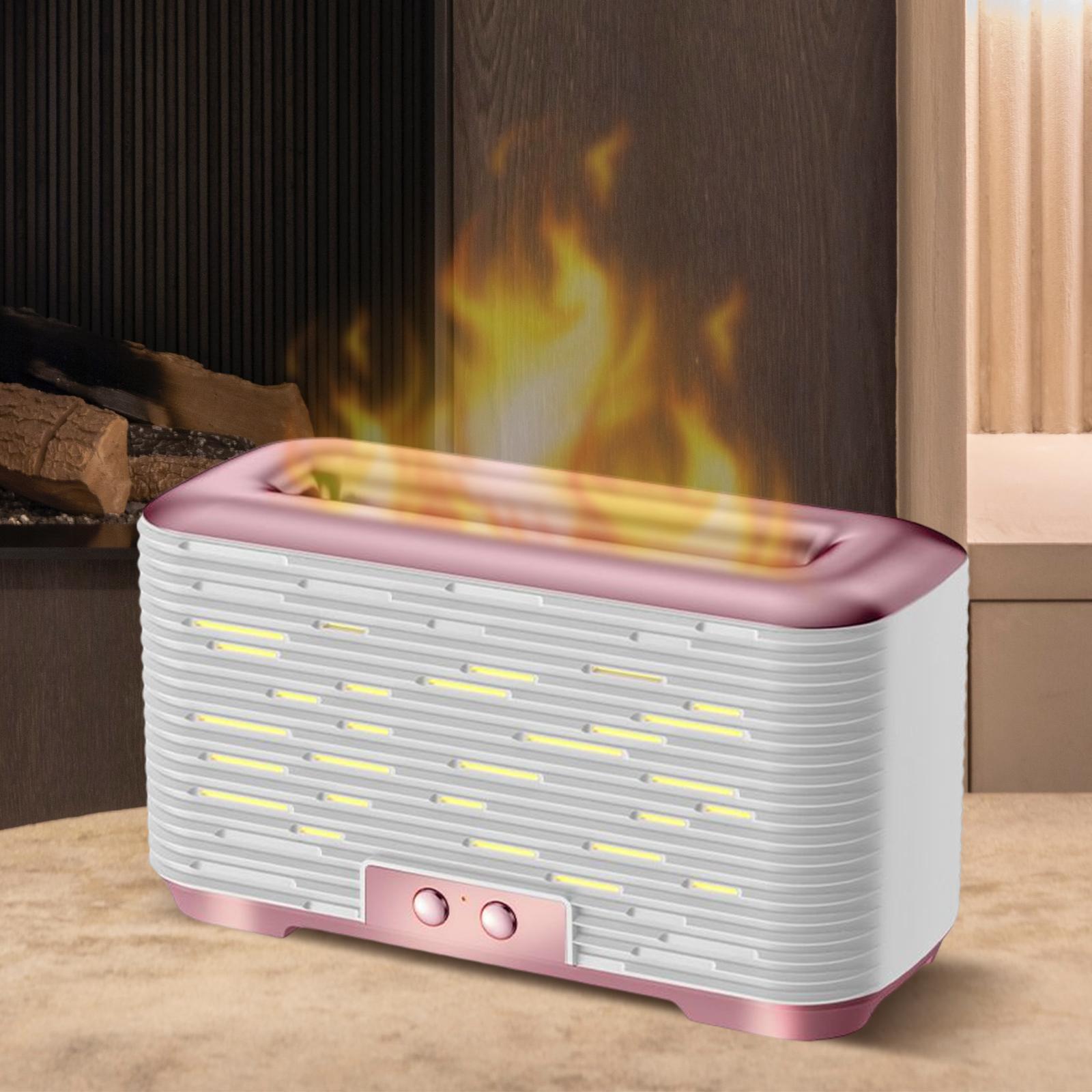 

Flame Humidifier Diffuser Noiseless Night Light 350ml Portable for Home Car розовый