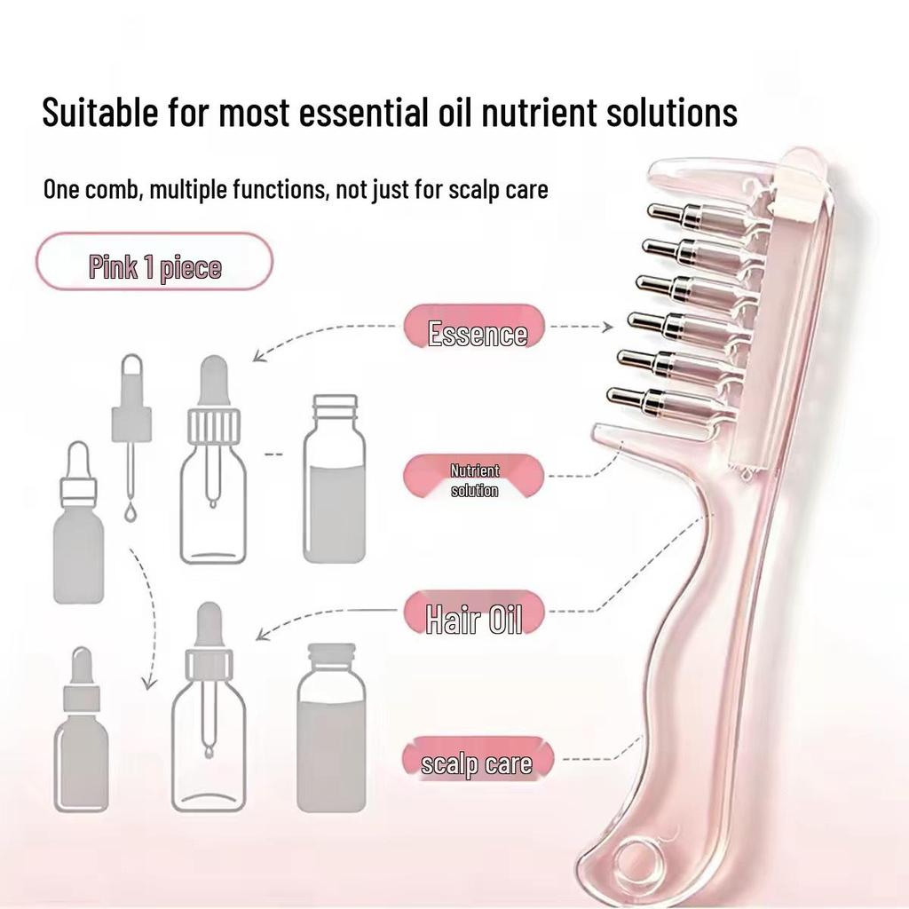 Elastic Scalp Medicine Comb with Liquid Roller Ball for Scalp Care