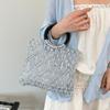 Handgeflochtene Hohl-Handtasche Damen Strand-Netzbeutel