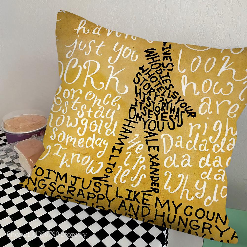 American Musical Hamilton Pillow Case Square Pillow Bedroom Sofa Leisure Comfort Cushion Car Living Room Home Decoration