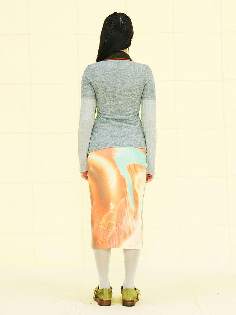 Kyo Extend Zip Print Skirt