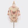 Luxury Flower Lace Hollow Scarf Butterfly Print Tassel Triangle Shawl Wraps Polyester Mesh Scarves Bridal