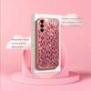 Pink leopard print PhoneCase for Samsung Galaxy S26 S25 S24 S23 S22 FE Ultra Plus Built-in glass feel bare machine Women's style