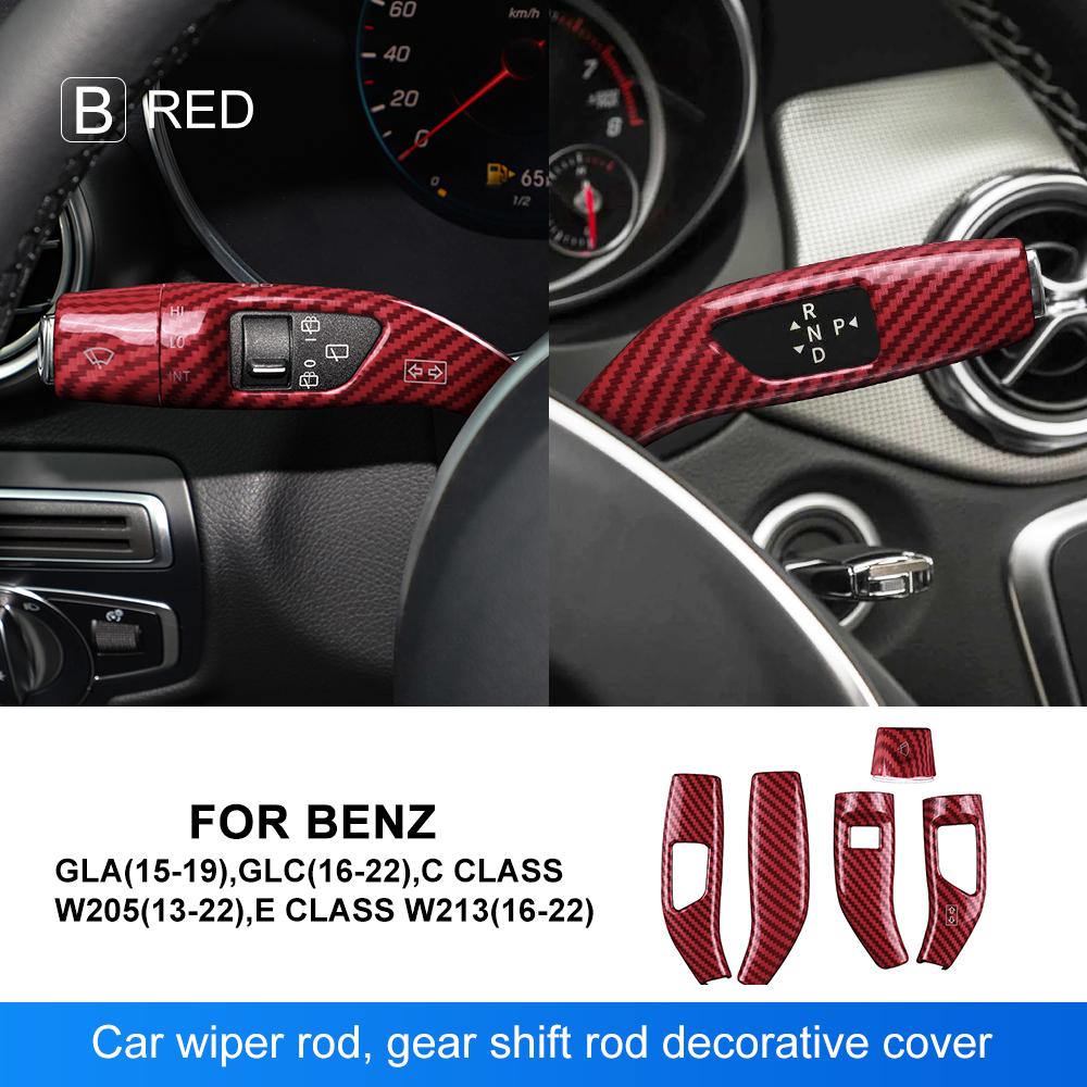 For Mercedes Benz A B C E S GLC CLA GLA GLE GLS CLS GLK ML Class W205 W213 W212 Carbon Car Wiper Gear Shift Rod Cover W176 W204