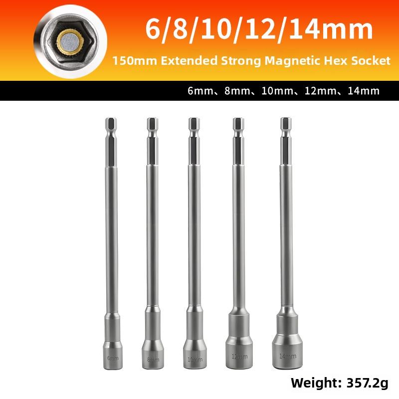 Hex Driver Bit Magnetic Hex Bit For Garage Use Strong Magnetic Core Magnetized Tip Retention Hexagonal Shaft Design