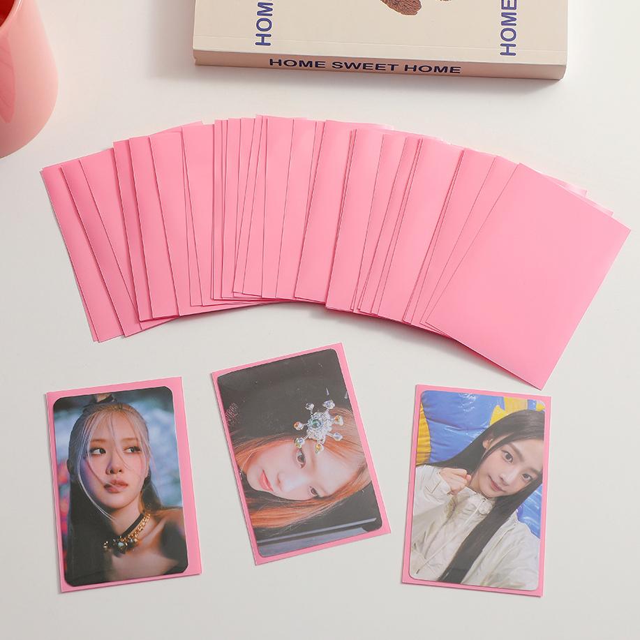 

Ins Hot Candy Color Kpop Toploader Card Sleeves Photocard Storage Bag Idol Photo Cards Protective Case Канцелярские принадлежности 50pcs/pack розовый