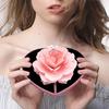 Herzförmige drehbare Rosenring-Box, High-End-Samt, verstellbar, kreative Geschenkbox für den Valentinstag zur Schmuckaufbewahrung