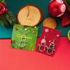 Sweet Enamel Pink Christmas Tree Drop Earrings for Women Fashion Simple Hollow Snowman Earrings Girls Xmas New Year Jewelry Gift