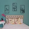 Large 3-Piece Metal Wall Art: Birds On Branches for Indoor/Outdoor Decor