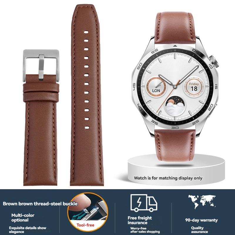 For New Huawei GT5 Strap GT5 Pro Soft Cowhide Watchband Smart Sports WATCH GT5 Ultimate Replacement Wristband Accessory 46mm