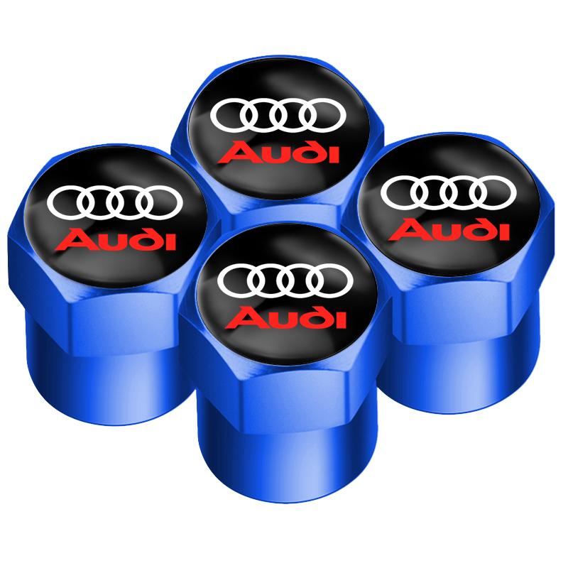 2026 4Pcs Car Wheel Tire Air Valve Caps Stem Cover with Color Brand Logo For Audi A3 A4 A5 A6 A7 A8 Q3 Q5 Q8 TT TTS Accessories